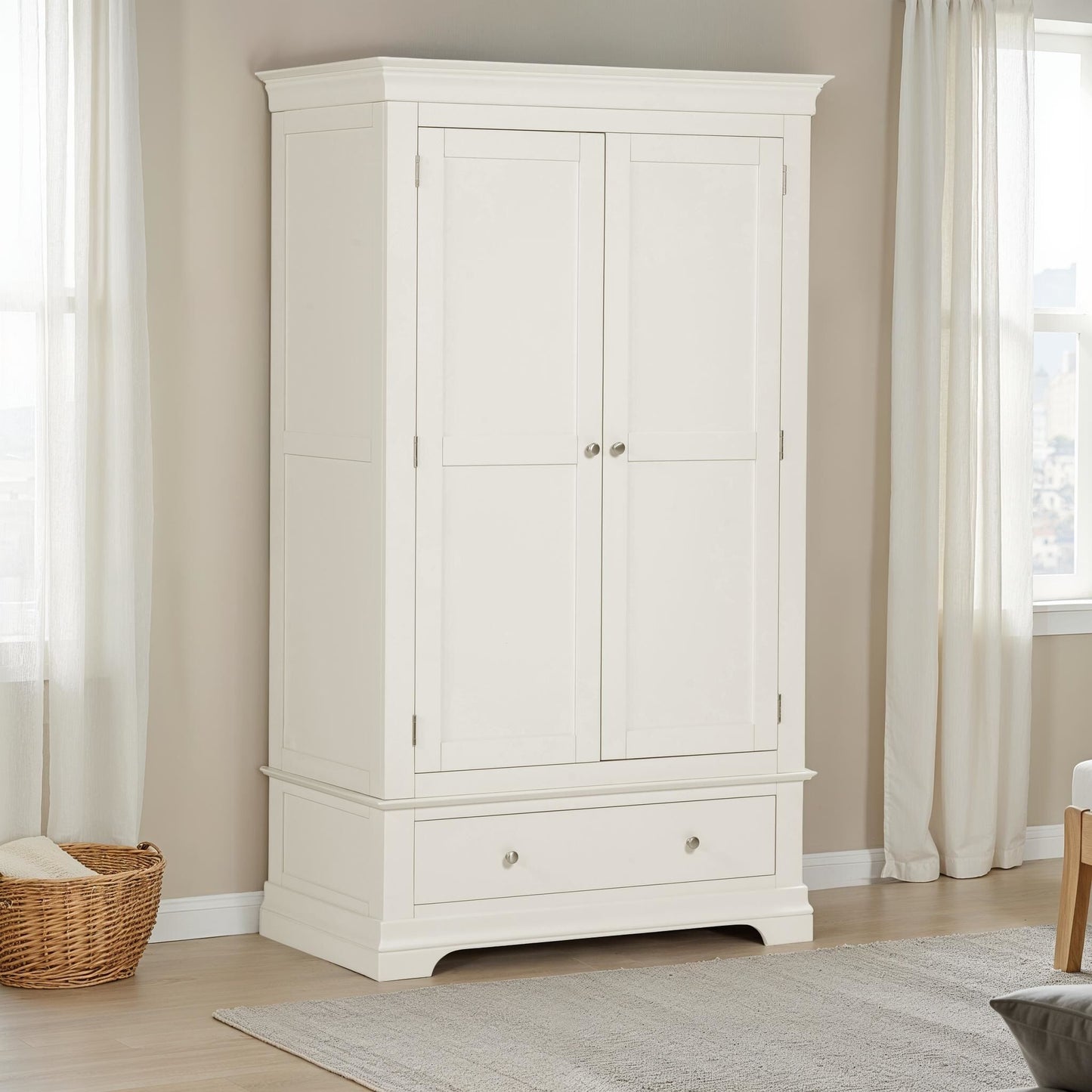 Bordeaux 2 Door Wardrobe - Ivory