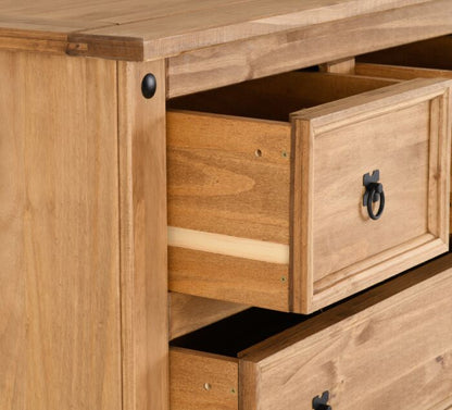 Corona 2+2 Drawer Chest - Distressed Waxed Pine