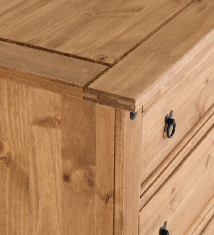 Corona 4 Drawer Chest - Distressed Waxed Pine