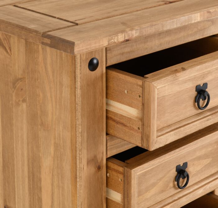 Corona 5 Drawer Narrow Chest - Distressed Waxed Pine