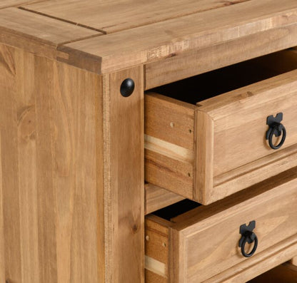 Corona 5 Drawer Narrow Chest - Distressed Waxed Pine