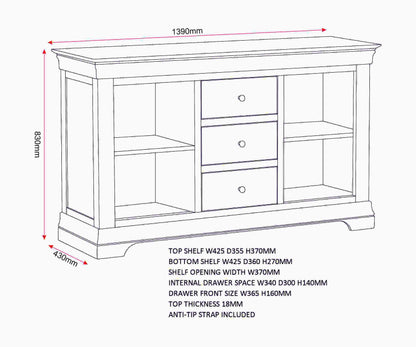 Bordeaux 3+2 Drawer Chest - Pebble Grey