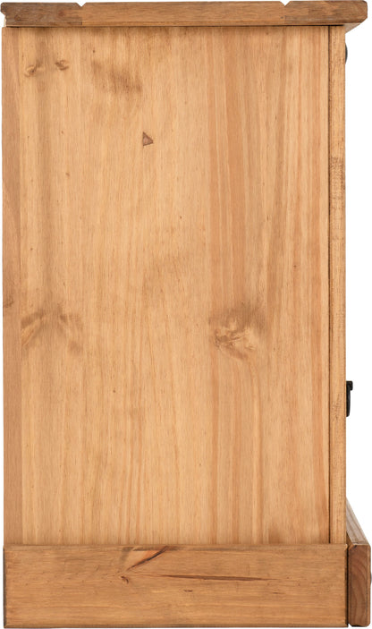 Corona 1 Drawer 1 Door Bedside - Distressed Waxed Pine
