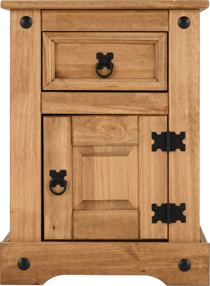 Corona Petite Bedside - Distressed Waxed Pine
