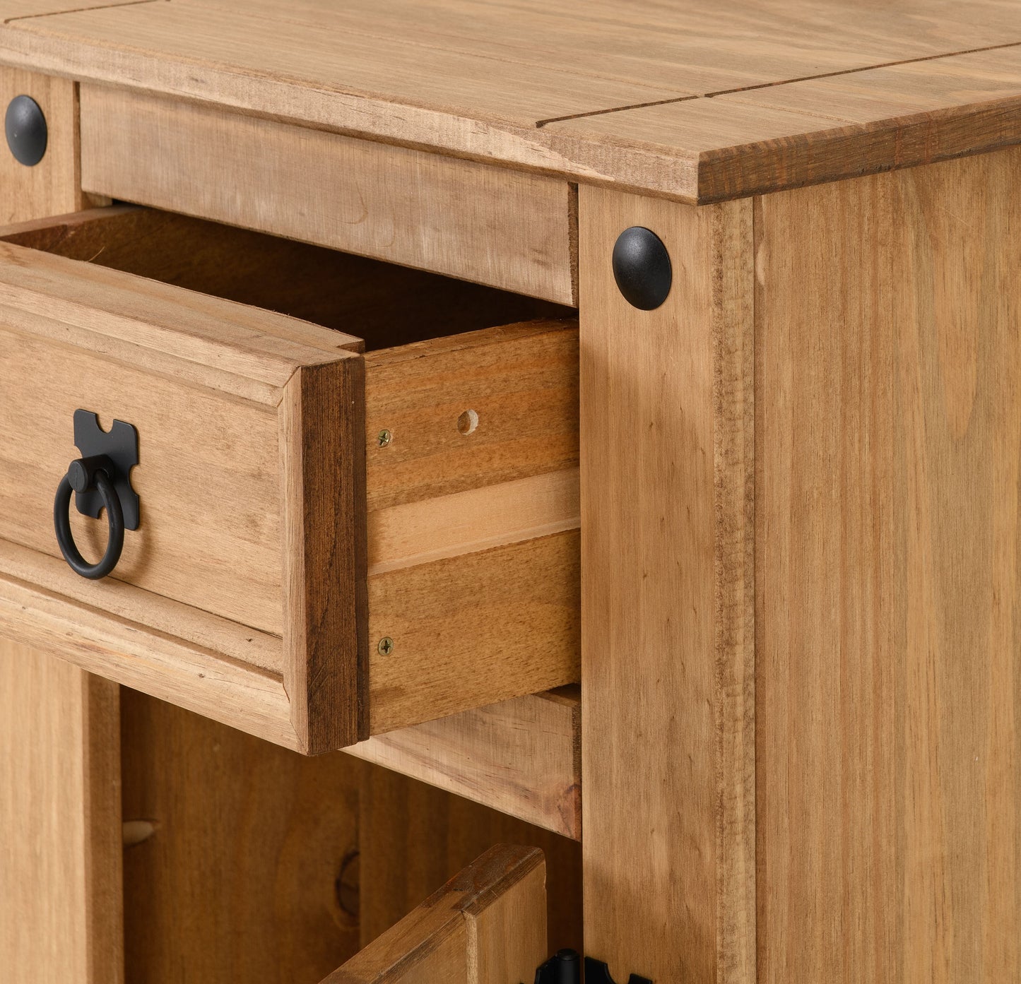 Corona Petite Bedside - Distressed Waxed Pine