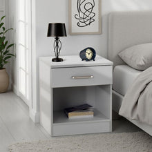 Dakota 1 Drawer Bedside - Light Grey