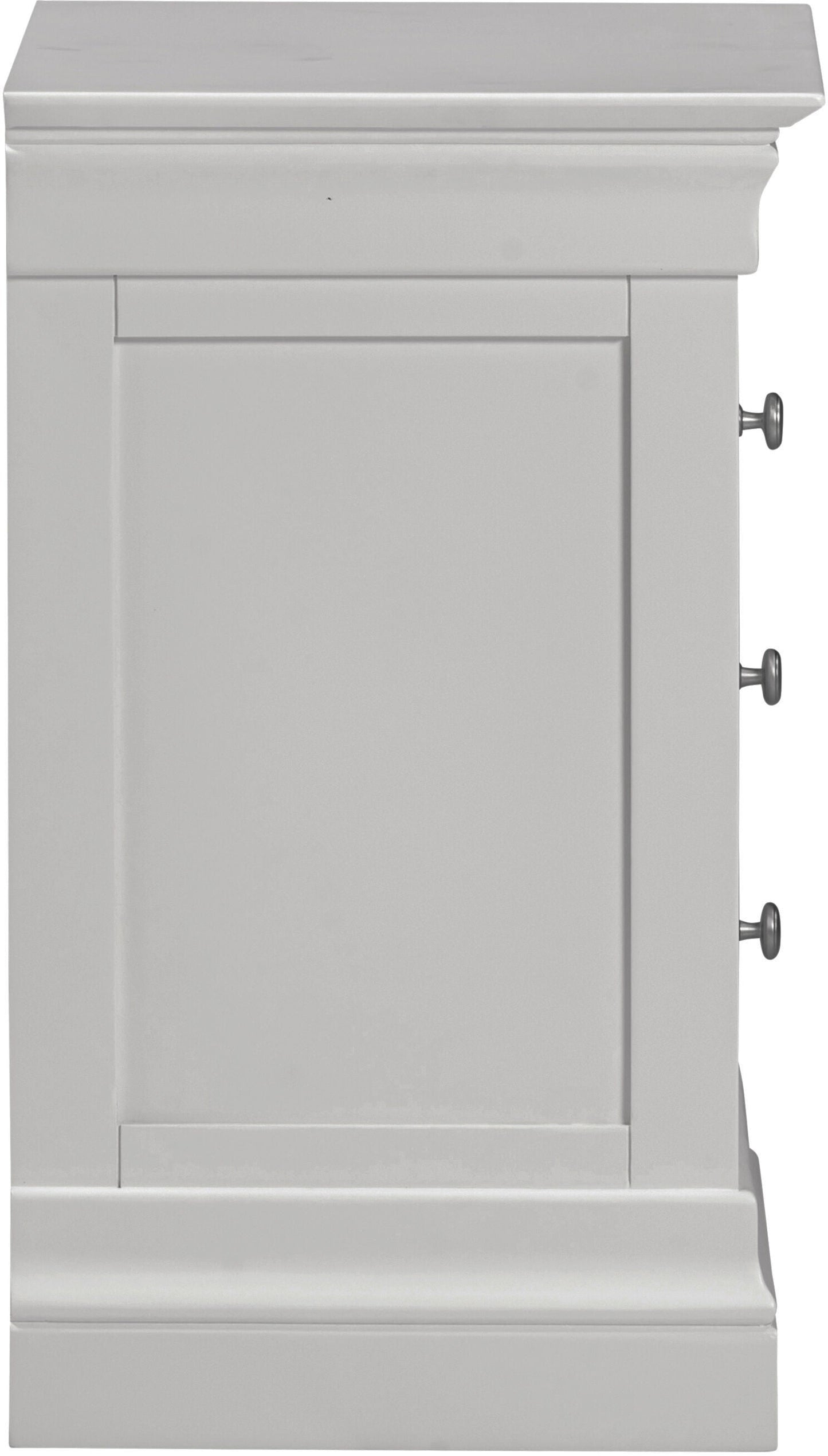 Bordeaux 3 Drawer Bedside - Pebble Grey