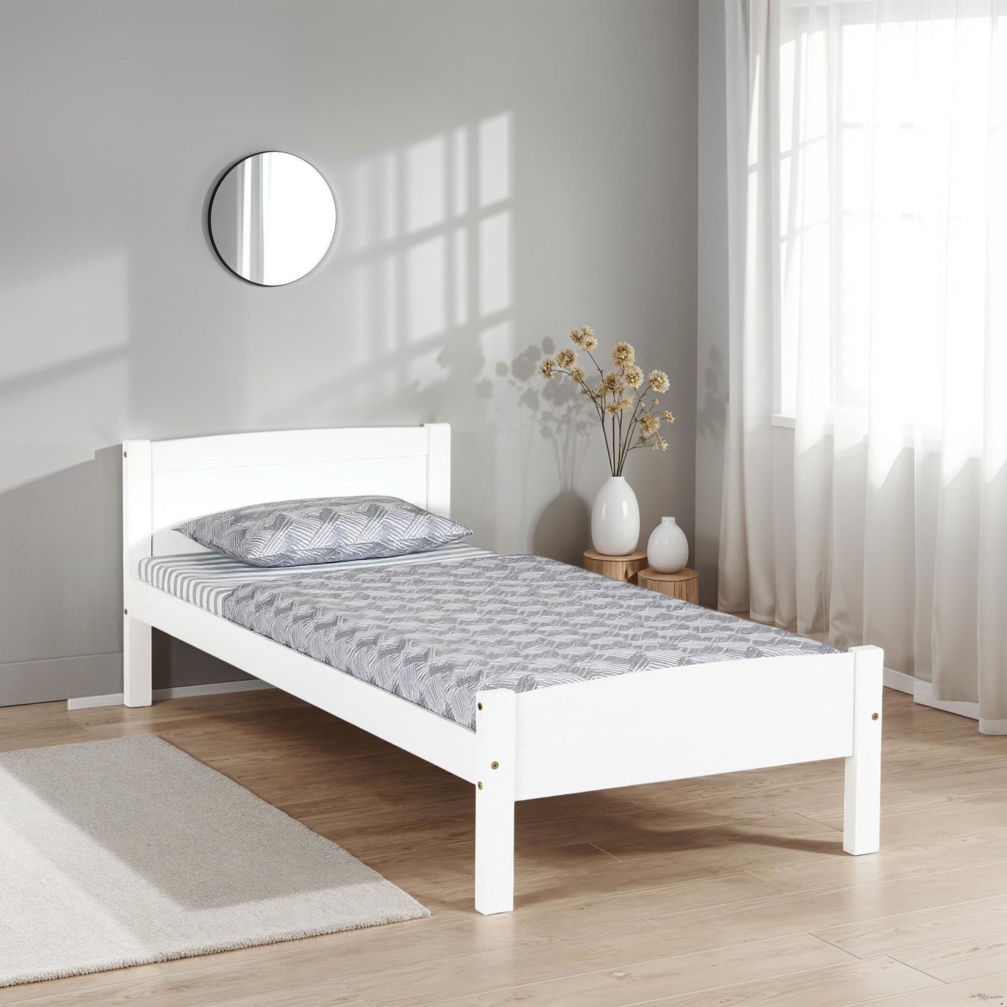 Amber 3' Single Bed - White