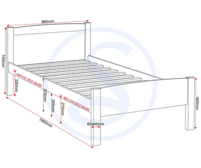 Amber 3' Single Bed - White
