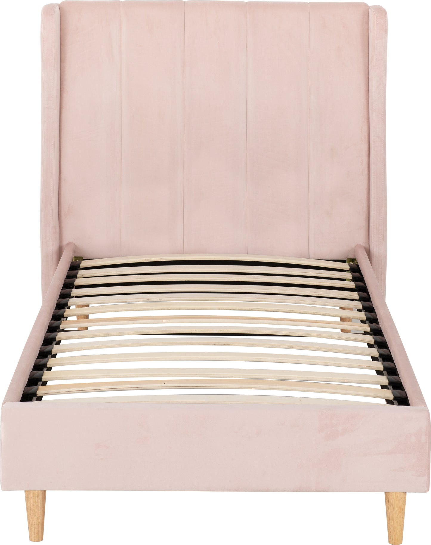 Amelia 3' Single Bed - Pink Velvet Fabric