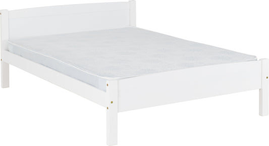 Amber 4'6" Double Bed - White