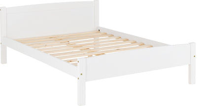Amber 4'6" Double Bed - White