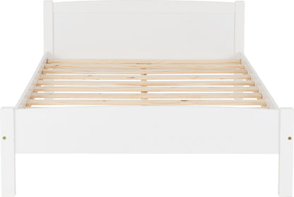 Amber 4'6" Double Bed - White
