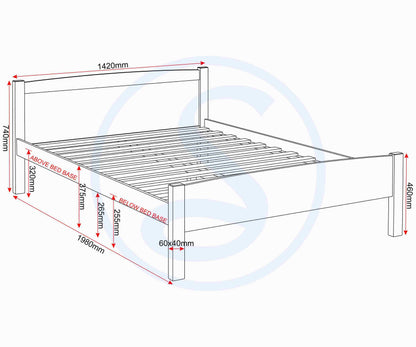 Amber 4'6" Double Bed - White