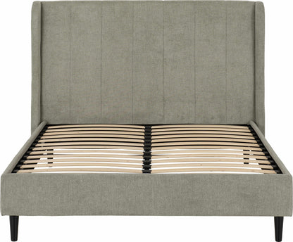 Amelia 4'6" Double Bed - Dark Grey Fabric