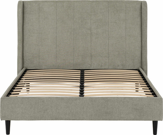 Amelia 4'6" Double Bed - Dark Grey Fabric
