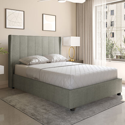 Amelia 4'6" Double Plus Bed - Dark Grey Fabric