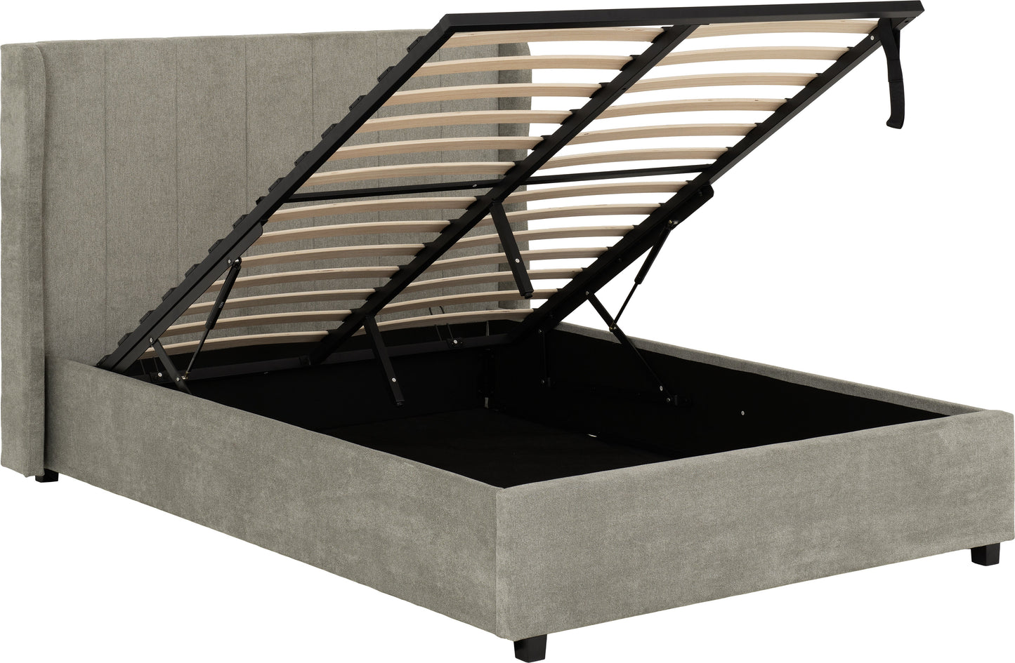Amelia 4'6" Double Plus Bed - Dark Grey Fabric