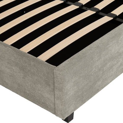 Amelia 4'6" Double Plus Bed - Dark Grey Fabric
