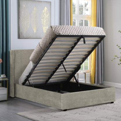 Amelia 4'6" Double Plus Bed - Dark Grey Fabric