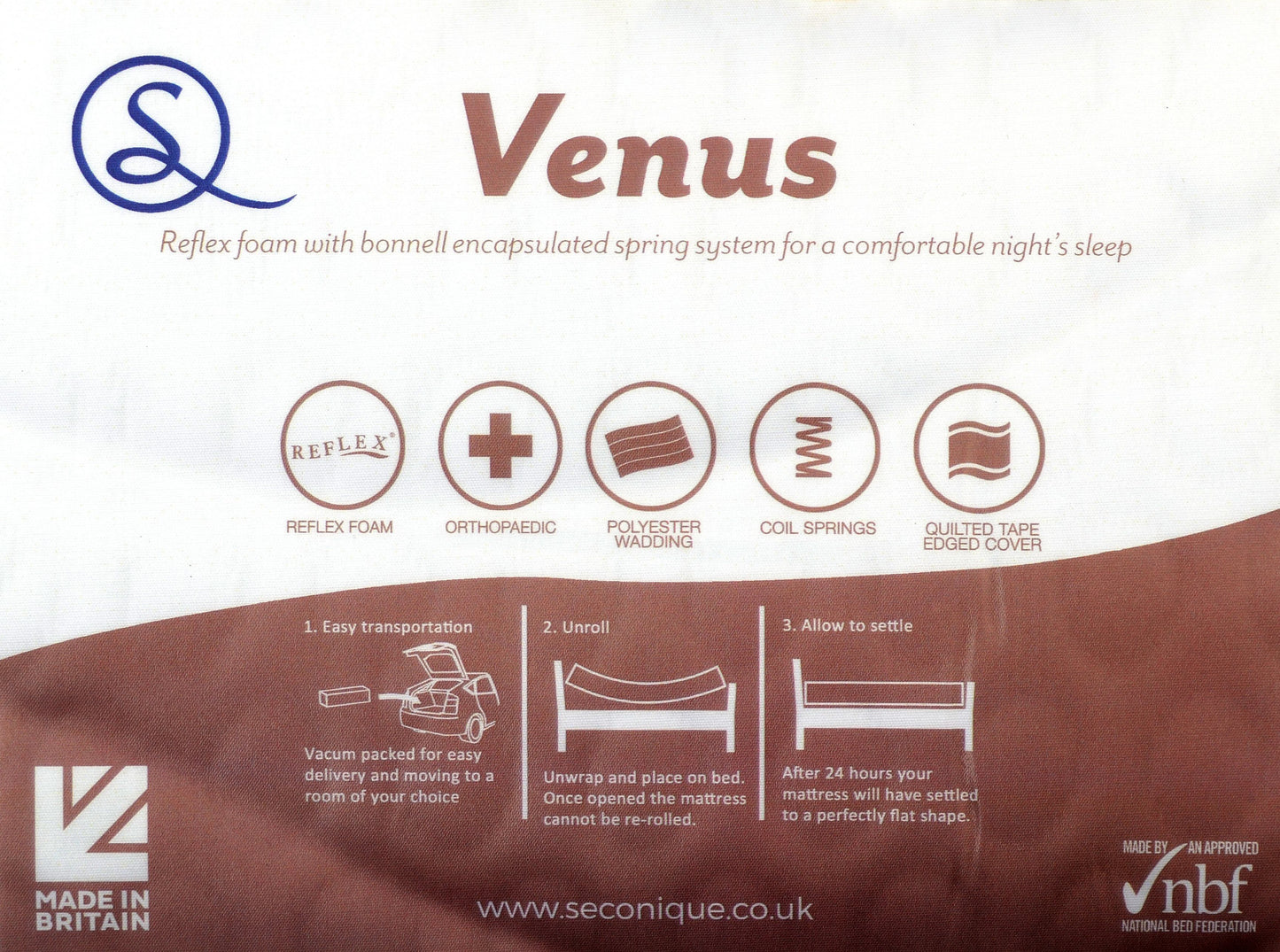 Venus 3ft Single Memory Cool Rolled Mattress