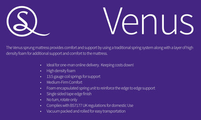 Venus 3ft Single Memory Cool Rolled Mattress