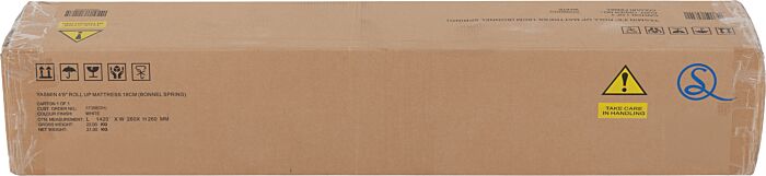 Yasmin 4'6" Double Roll Up Mattress 18Cm (Bonnel Spring) - White