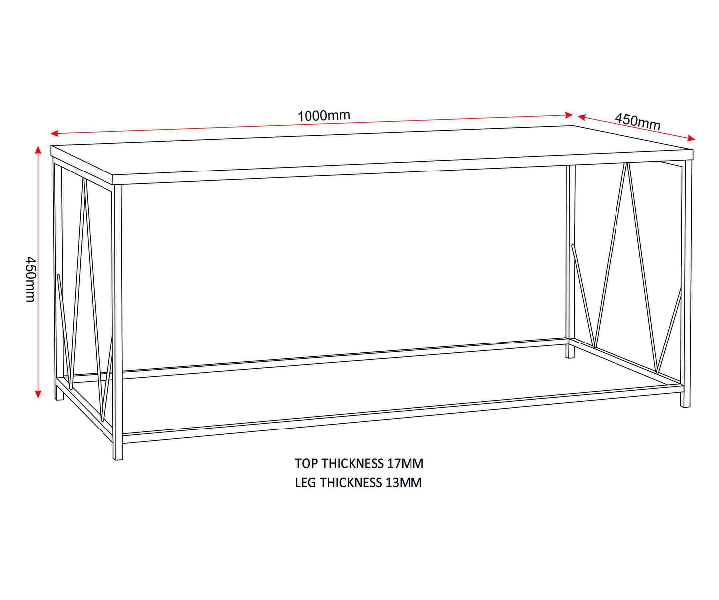 Athens Rectangular Coffee Table - Concrete Effect