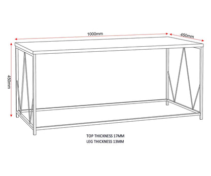 Athens Rectangular Coffee Table - Concrete Effect
