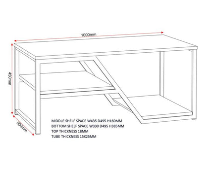 Durham Coffee Table - Light Oak Effect