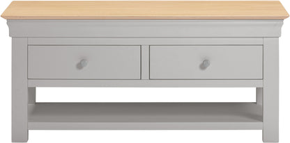 Bordeaux 2 Drawer Coffee Table - Pebble Grey/Oak