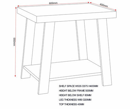Eddie Side Table - Grey/Sonoma Effect