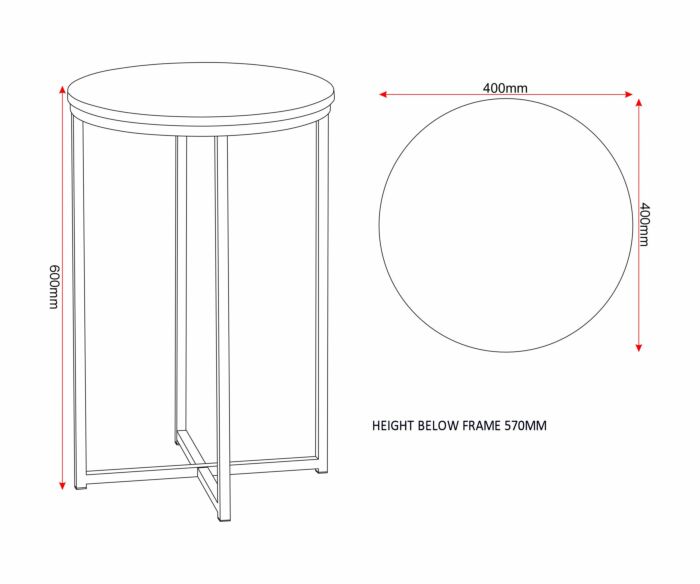 Dallas Side Table - Marble/Black