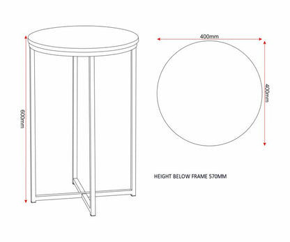 Dallas Side Table - Marble/Black