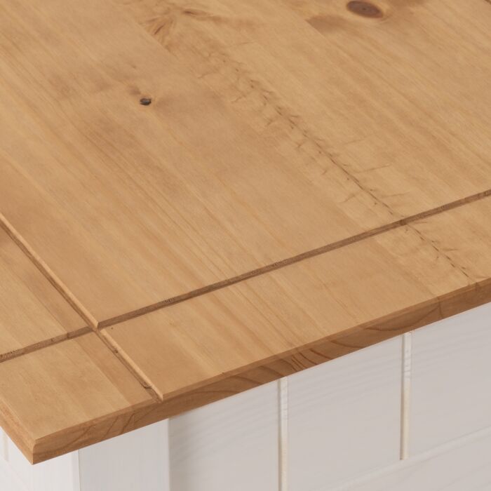 Panama Lamp Table - White/Natural Wax