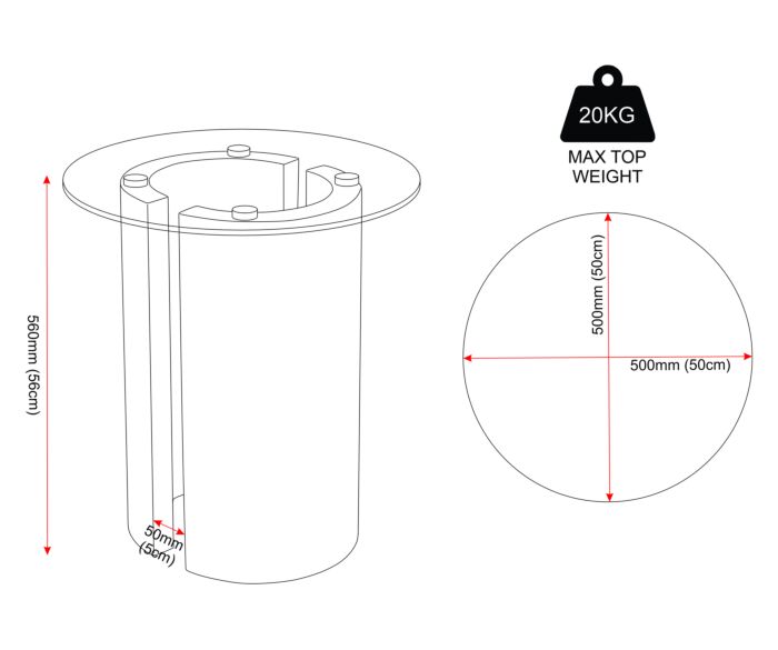 Modena Side Table - Clear Glass/Cream Marble Effect