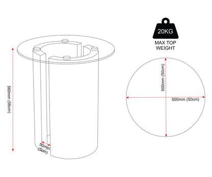 Modena Side Table - Clear Glass/Cream Marble Effect