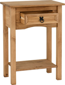 Corona 1 Drawer Console Table - Distressed Waxed Pine