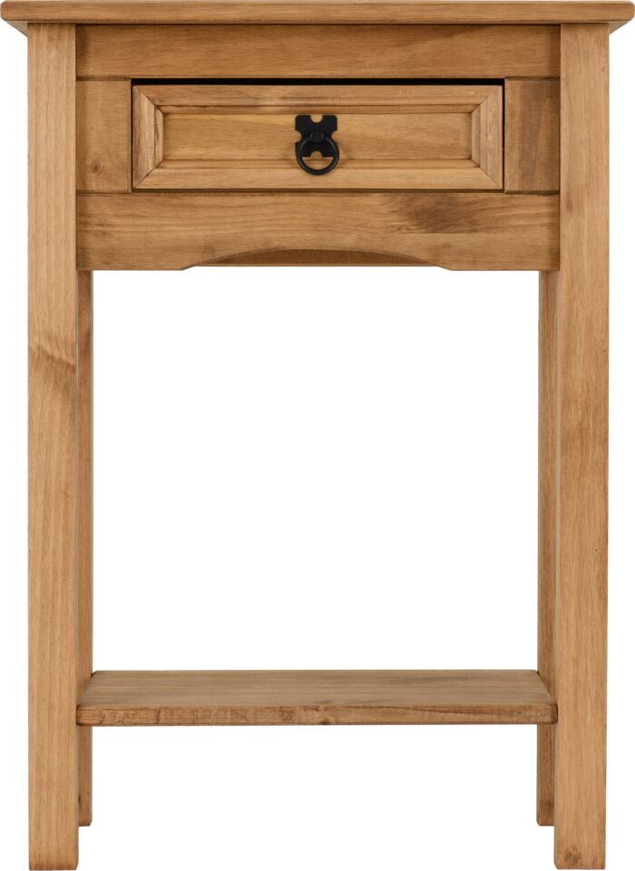 Corona 1 Drawer Console Table - Distressed Waxed Pine