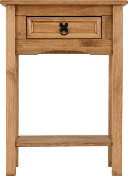 Corona 1 Drawer Console Table - Distressed Waxed Pine