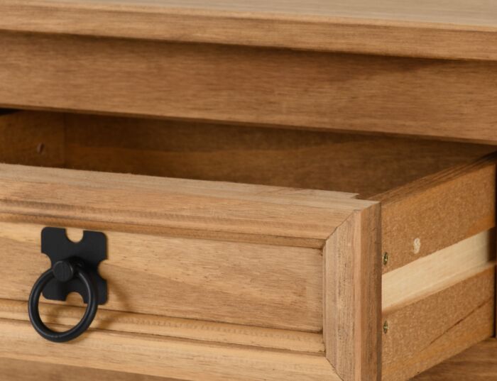 Corona 1 Drawer Console Table - Distressed Waxed Pine
