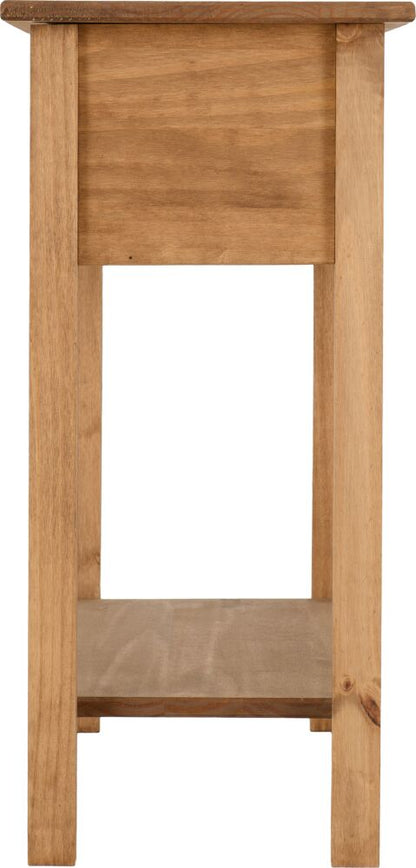 Corona 2 Drawer Console Table With Shelf - Distressed Waxed Pine