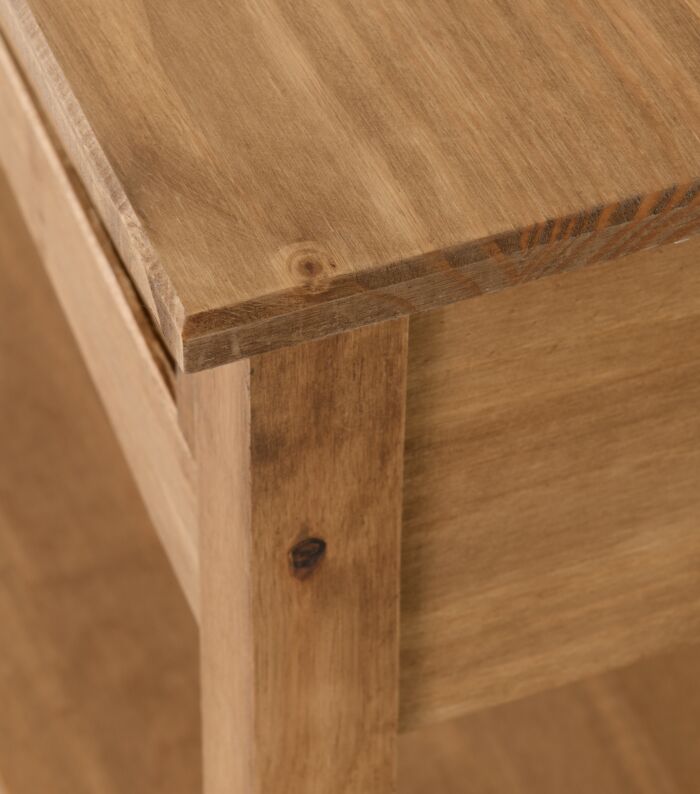 Corona 2 Drawer Console Table With Shelf - Distressed Waxed Pine