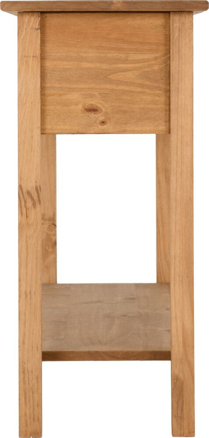 Corona 3 Drawer Console Table With Shelf - Distressed Waxed Pine