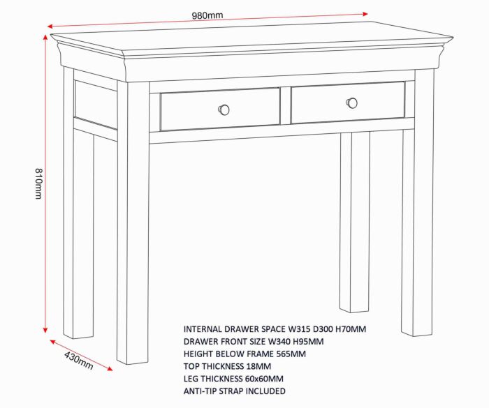 Bordeaux Console Table - Pebble Grey/Oak