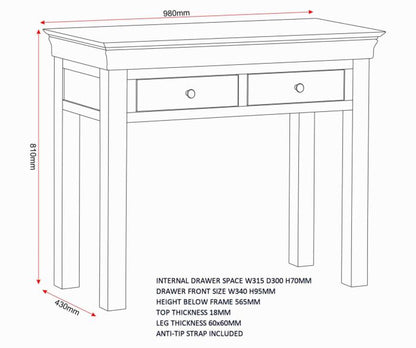 Bordeaux Console Table - Ivory/Oak