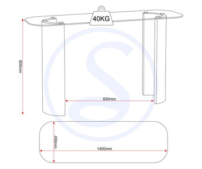 Modena Console Table - Clear Glass/Cream Marble Effect