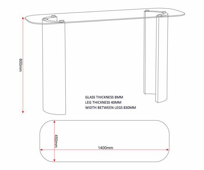 Modena Console Table - Clear Glass/Cream Marble Effect