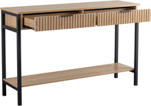 Miami 2 Drawer Console Table - Oak Effect/Black