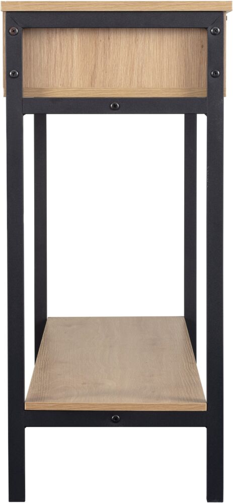 Miami 2 Drawer Console Table - Oak Effect/Black